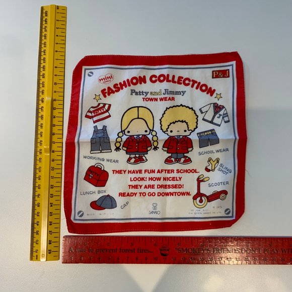 RARE LOT OF 3 VINTAGE 1970S SANRIO PATTY AND JIMMY HANDKERCHIEFS - Picture 13 of 16